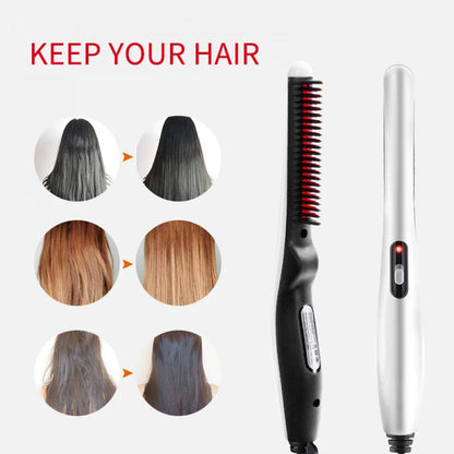 Electric Comb Multifunctional Beard Straightener Negative Ion Styling Tool Portable Hairdressing Comb EU Heat